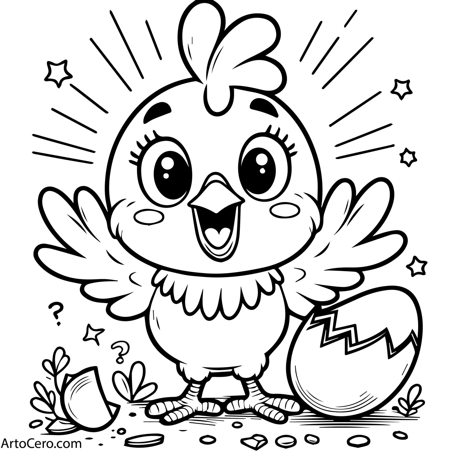 Chicken Coloring Digital Book Vol.1 - ArtoCero.com