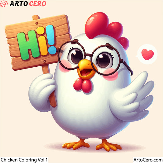 Chicken Coloring Digital Book Vol.1 - ArtoCero.com