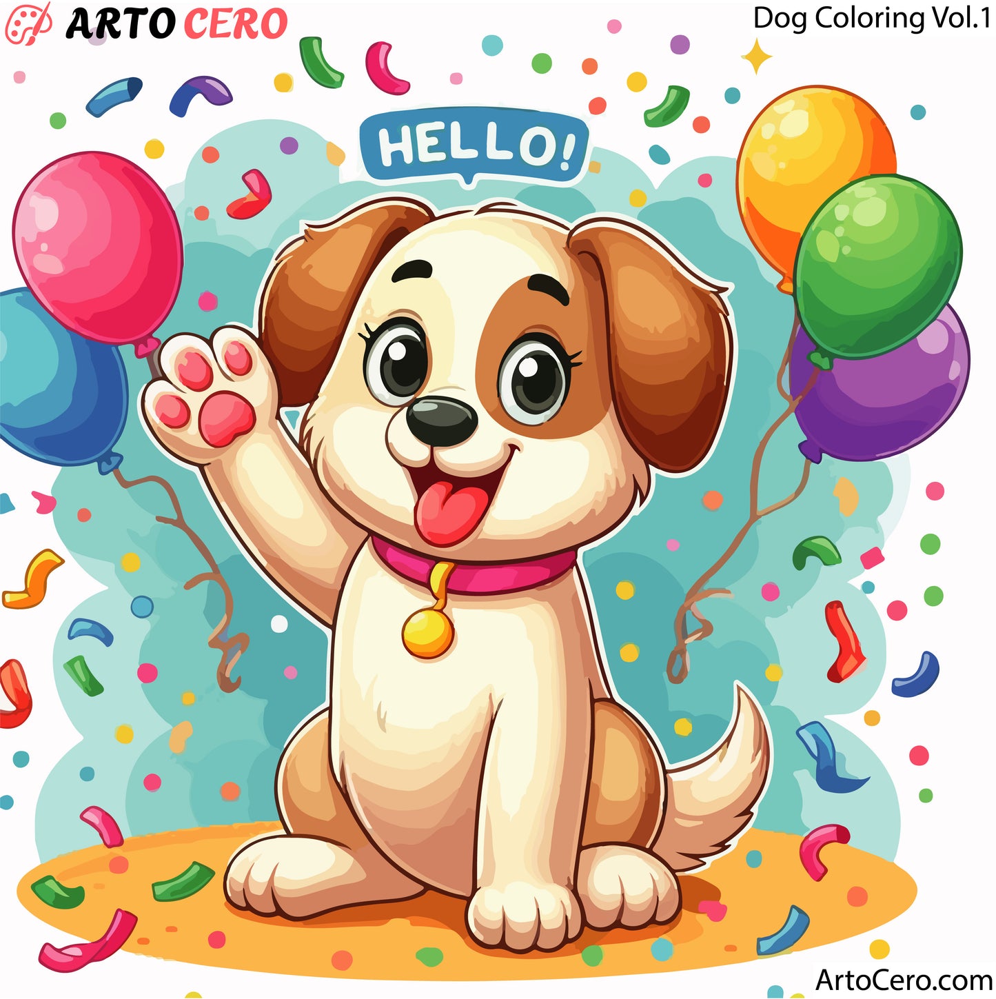 Dog Coloring Digital Book Vol.1 - ArtoCero.com