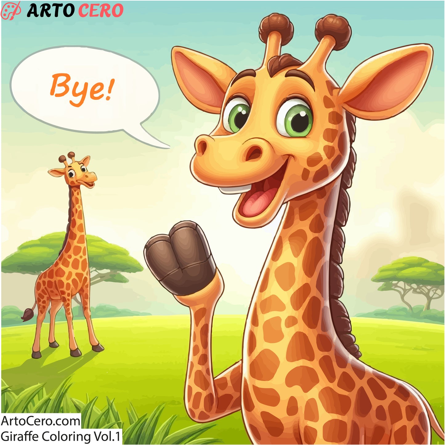 Giraffe Coloring Digital Book Vol.1 - ArtoCero.com
