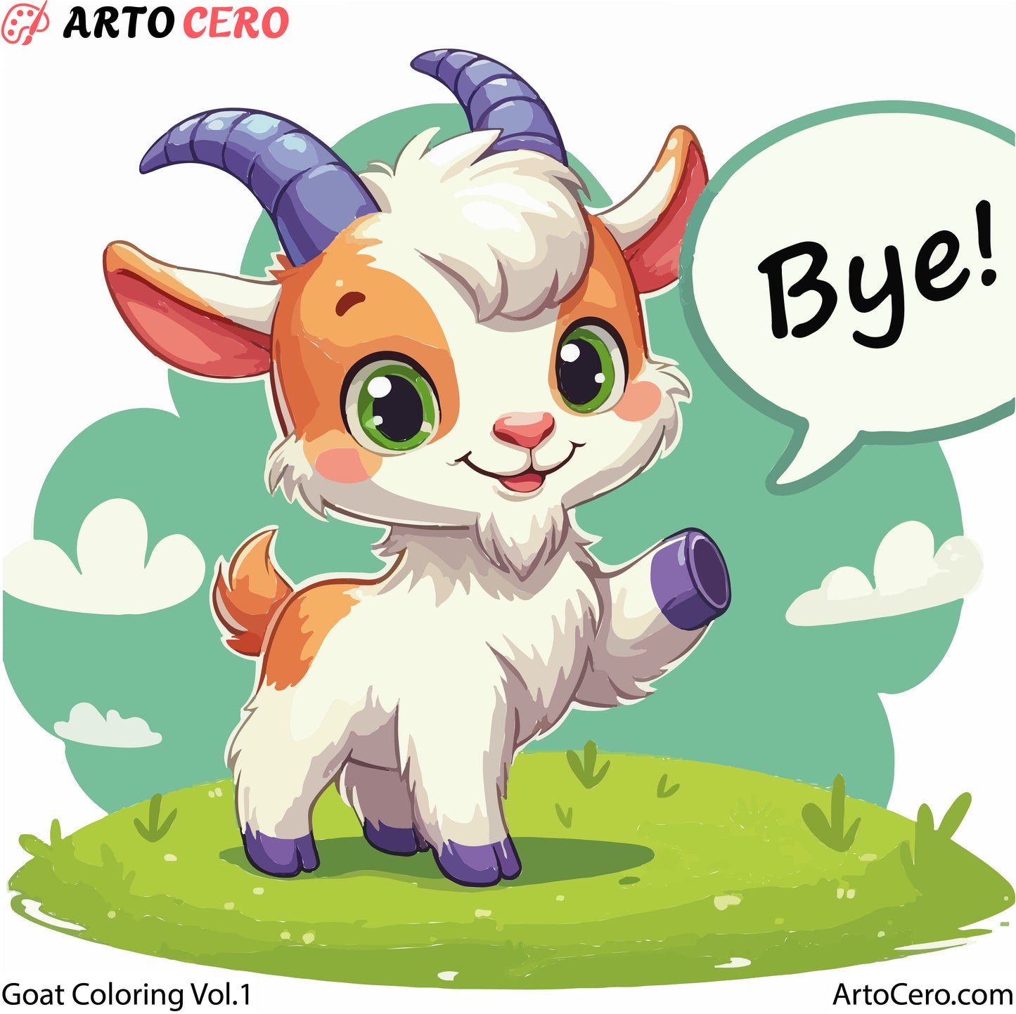 Goat Coloring Digital Book Vol.1 - ArtoCero.com