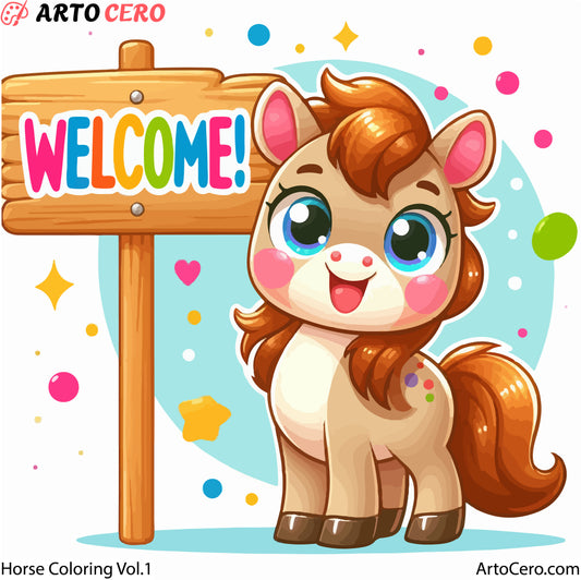 Livre numérique de coloriage de chevaux Vol.1 - ArtoCero.com