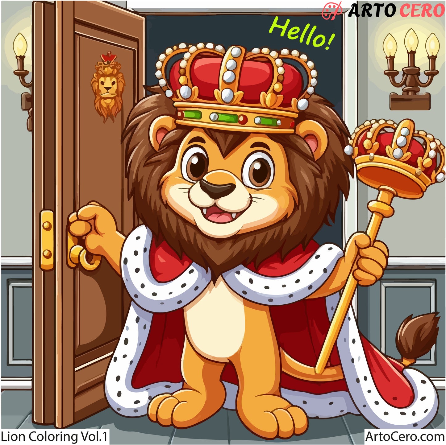 Lion Coloring Digital Book Vol.1 - ArtoCero.com