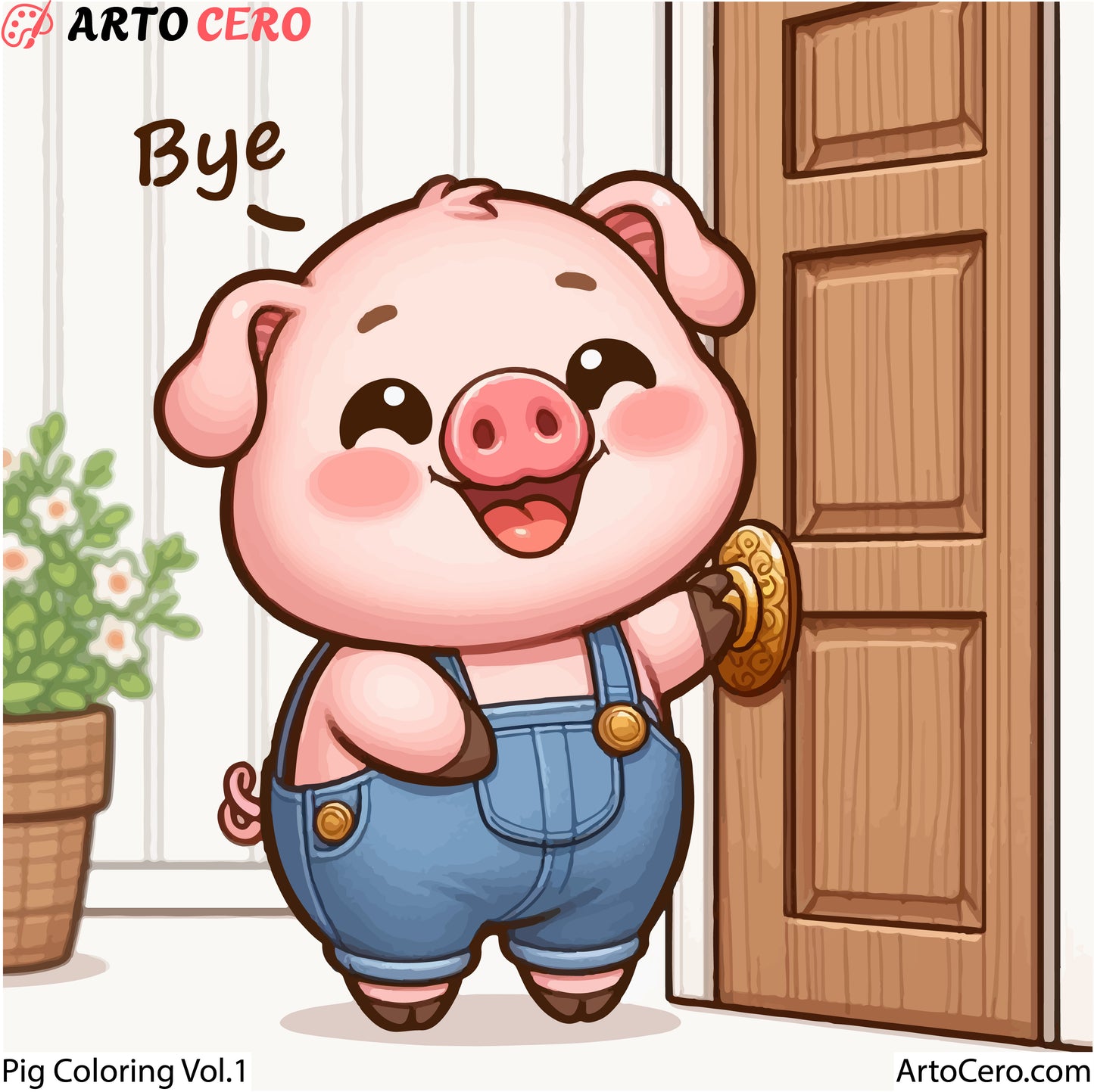 Pig Coloring Digital Book Vol.1 - ArtoCero.com