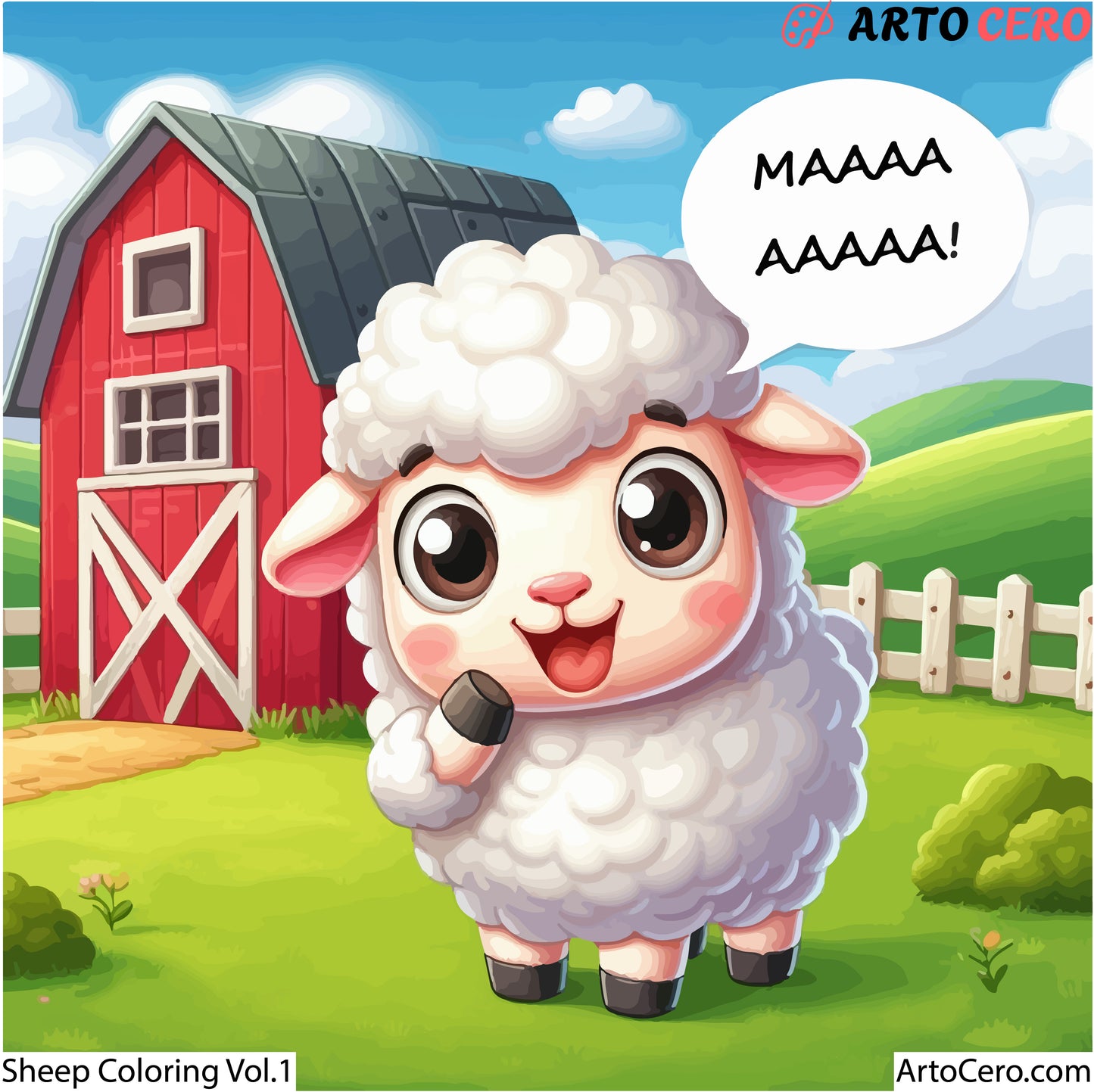 Sheep Coloring Digital Book Vol.1 - ArtoCero.com