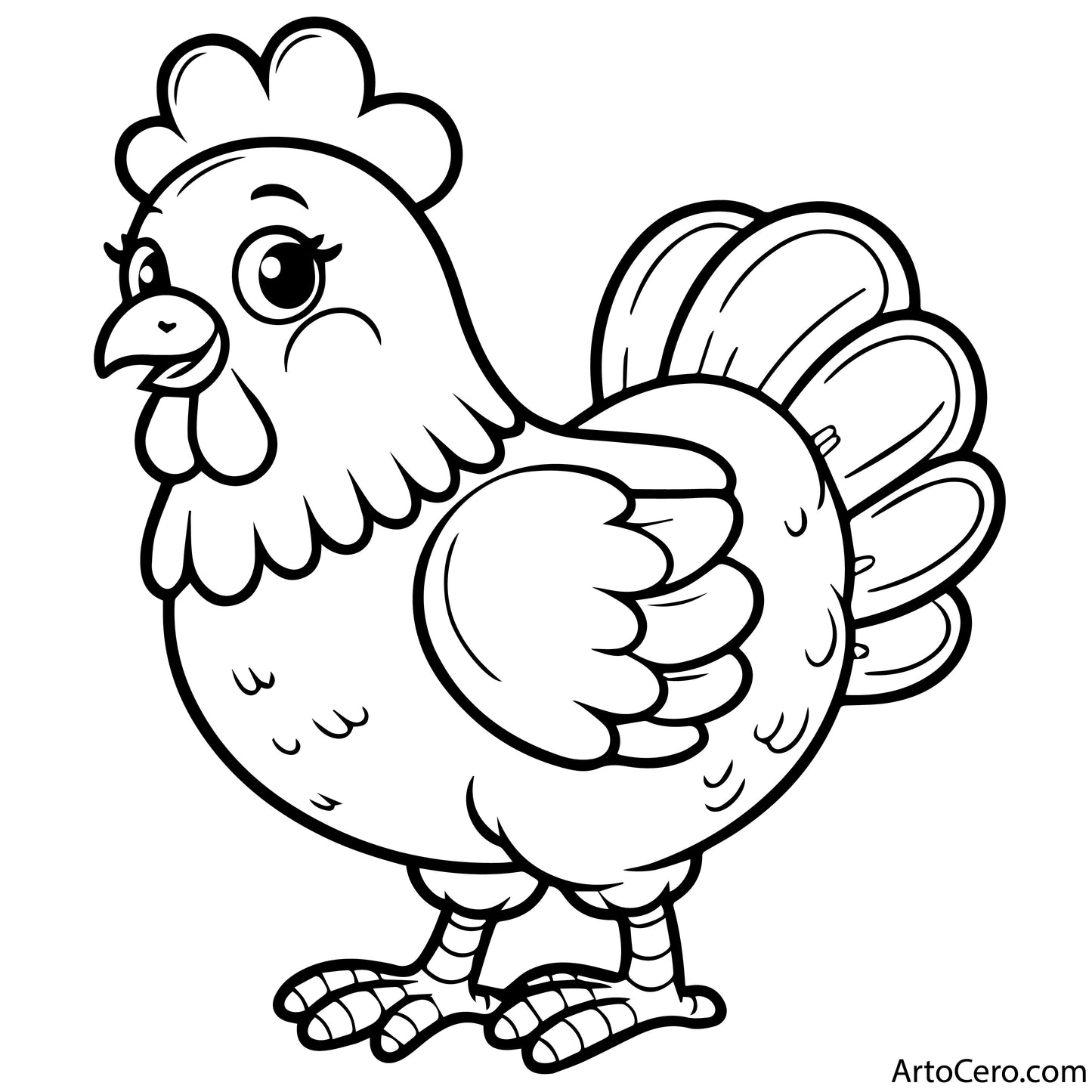 Chicken Coloring Digital Book Vol.1 - ArtoCero.com