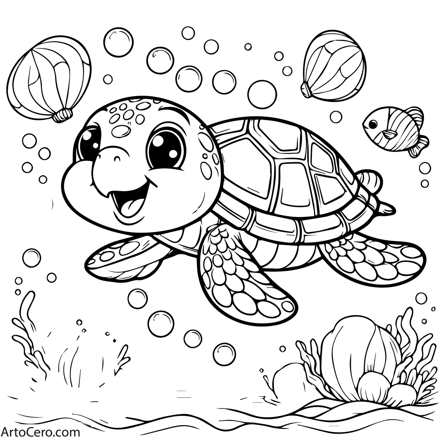 Turtle Coloring Digital Book Vol.1 - ArtoCero.com