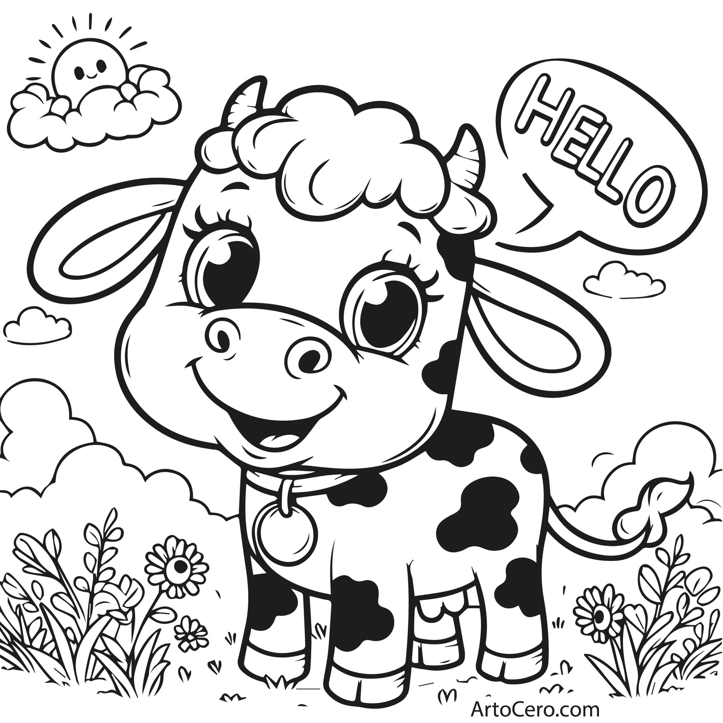 Cow Coloring Digital Book Vol.1 - ArtoCero.com