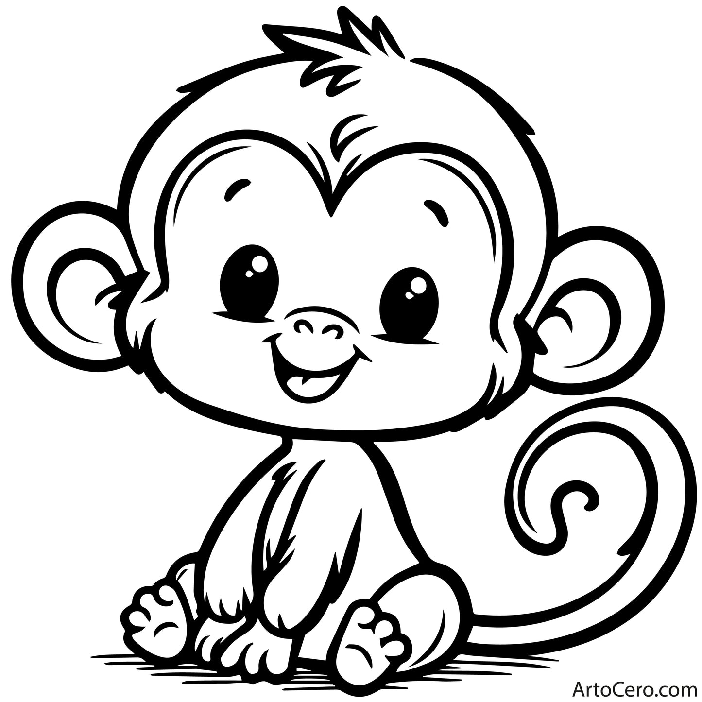 Monkey Coloring Digital Book Vol.1 - ArtoCero.com