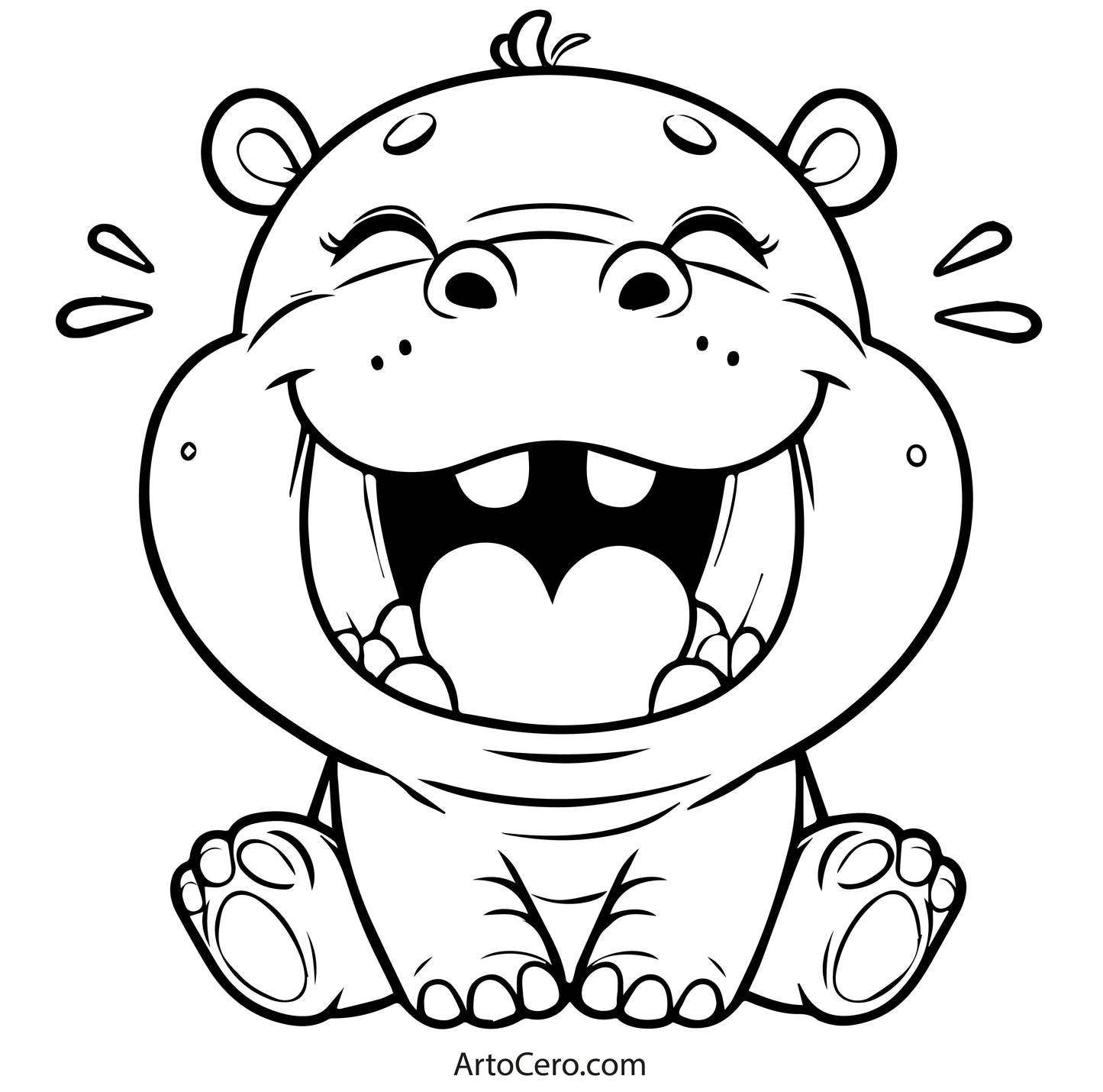 Hippo Coloring Digital Book Vol.1 - ArtoCero.com