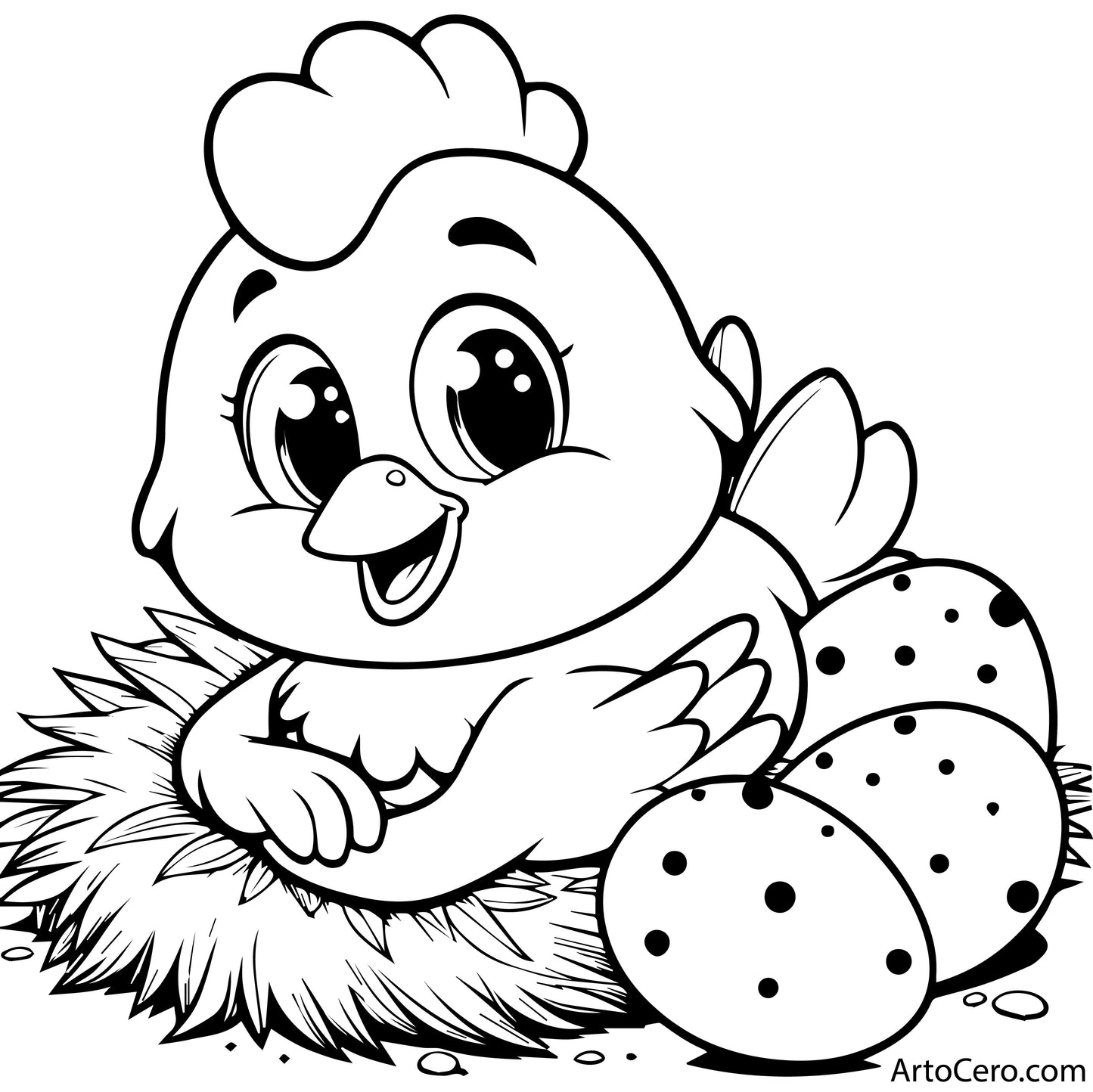 Chicken Coloring Digital Book Vol.1 - ArtoCero.com