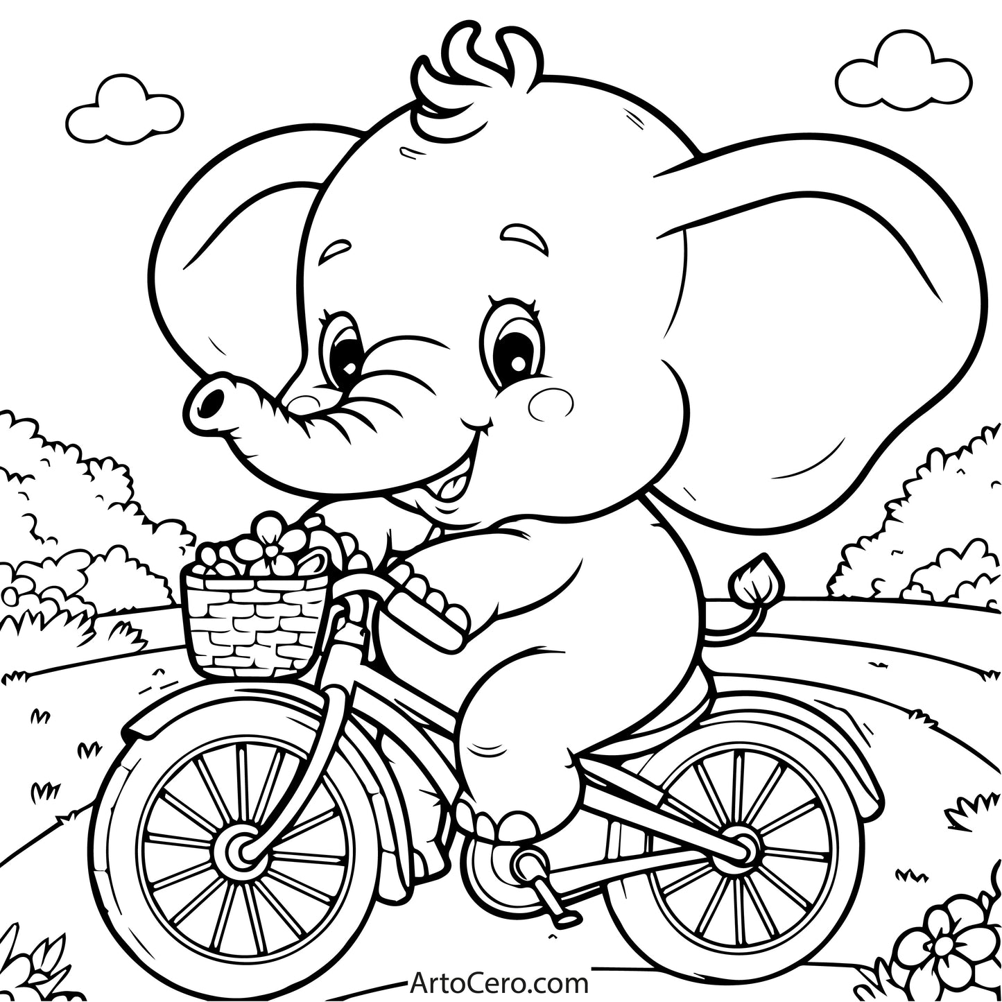 Elephant Coloring Digital Book Vol.1 - ArtoCero.com