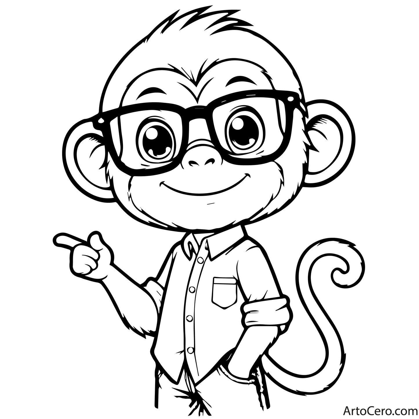 Monkey Coloring Digital Book Vol.1 - ArtoCero.com