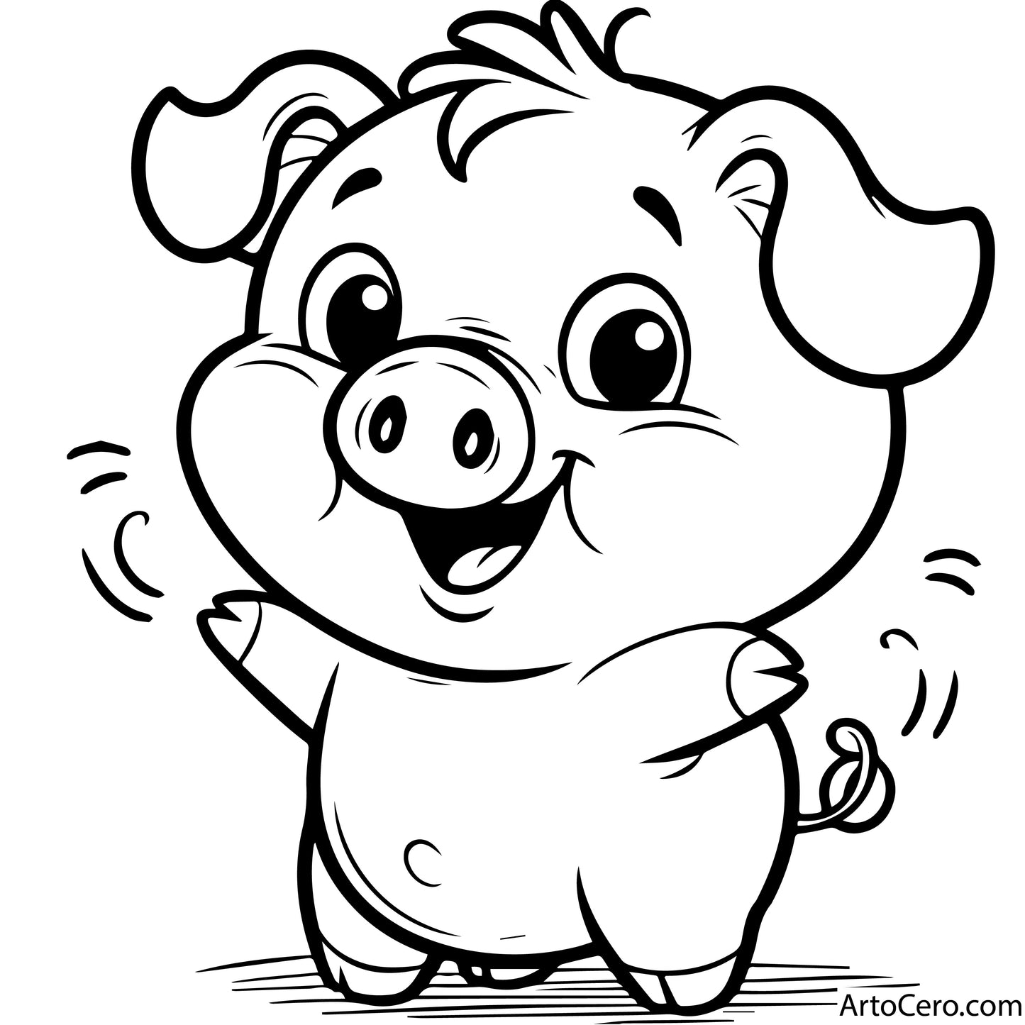 Pig Coloring Digital Book Vol.1 - ArtoCero.com