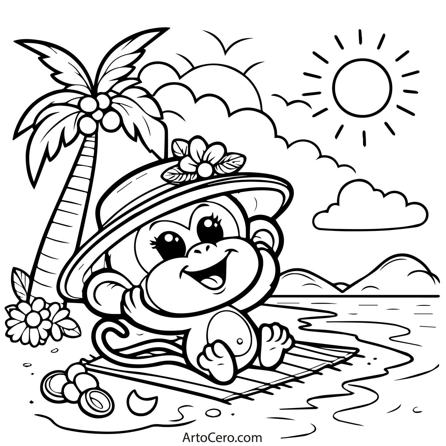 Monkey Coloring Digital Book Vol.1 - ArtoCero.com