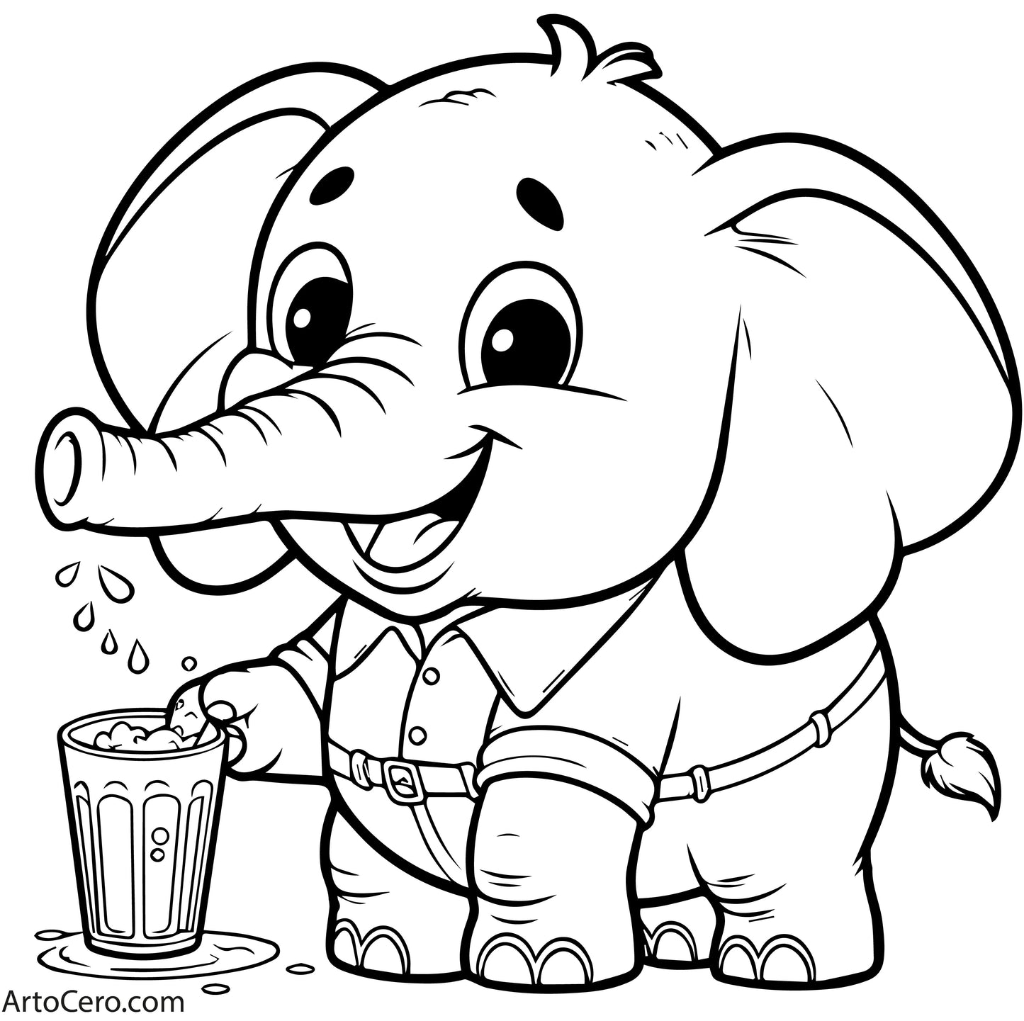 Elephant Coloring Digital Book Vol.1 - ArtoCero.com