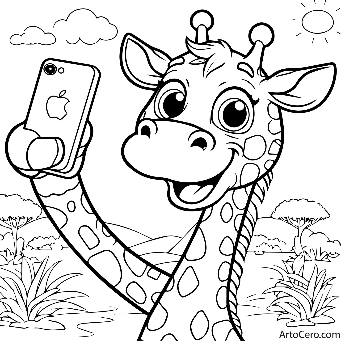 Giraffe Coloring Digital Book Vol.1 - ArtoCero.com