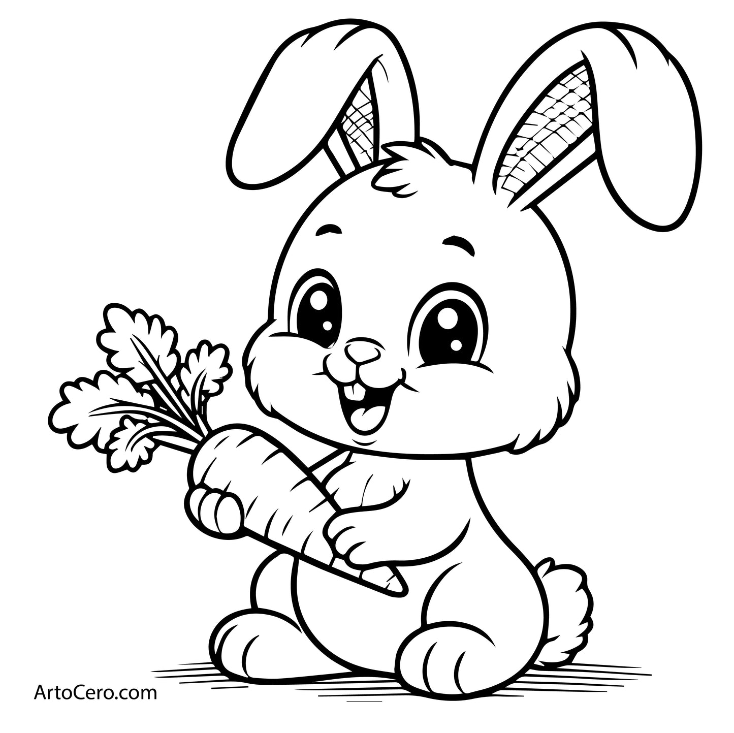 Rabbit Coloring Digital Book Vol.1 - ArtoCero.com