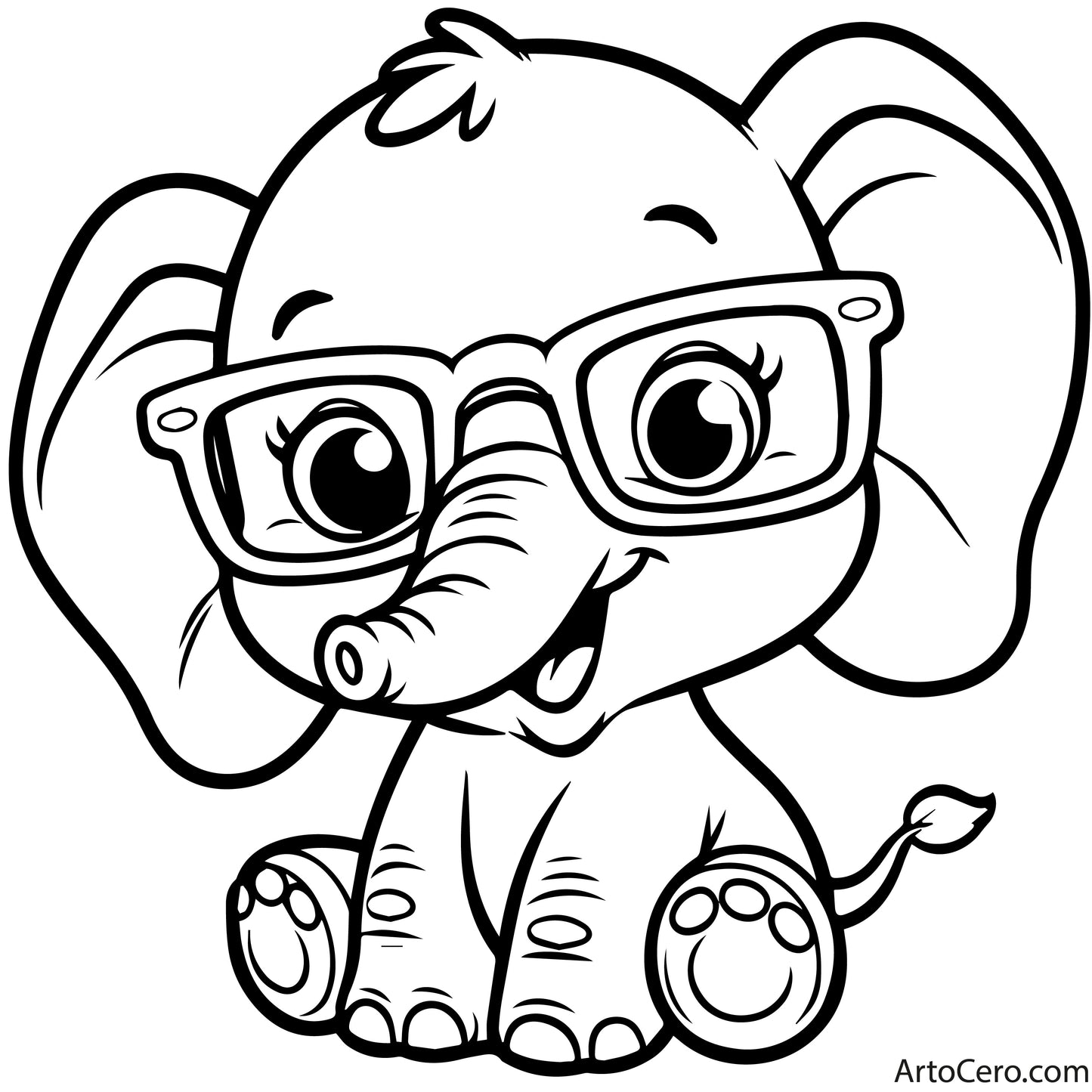 Elephant Coloring Digital Book Vol.1 - ArtoCero.com