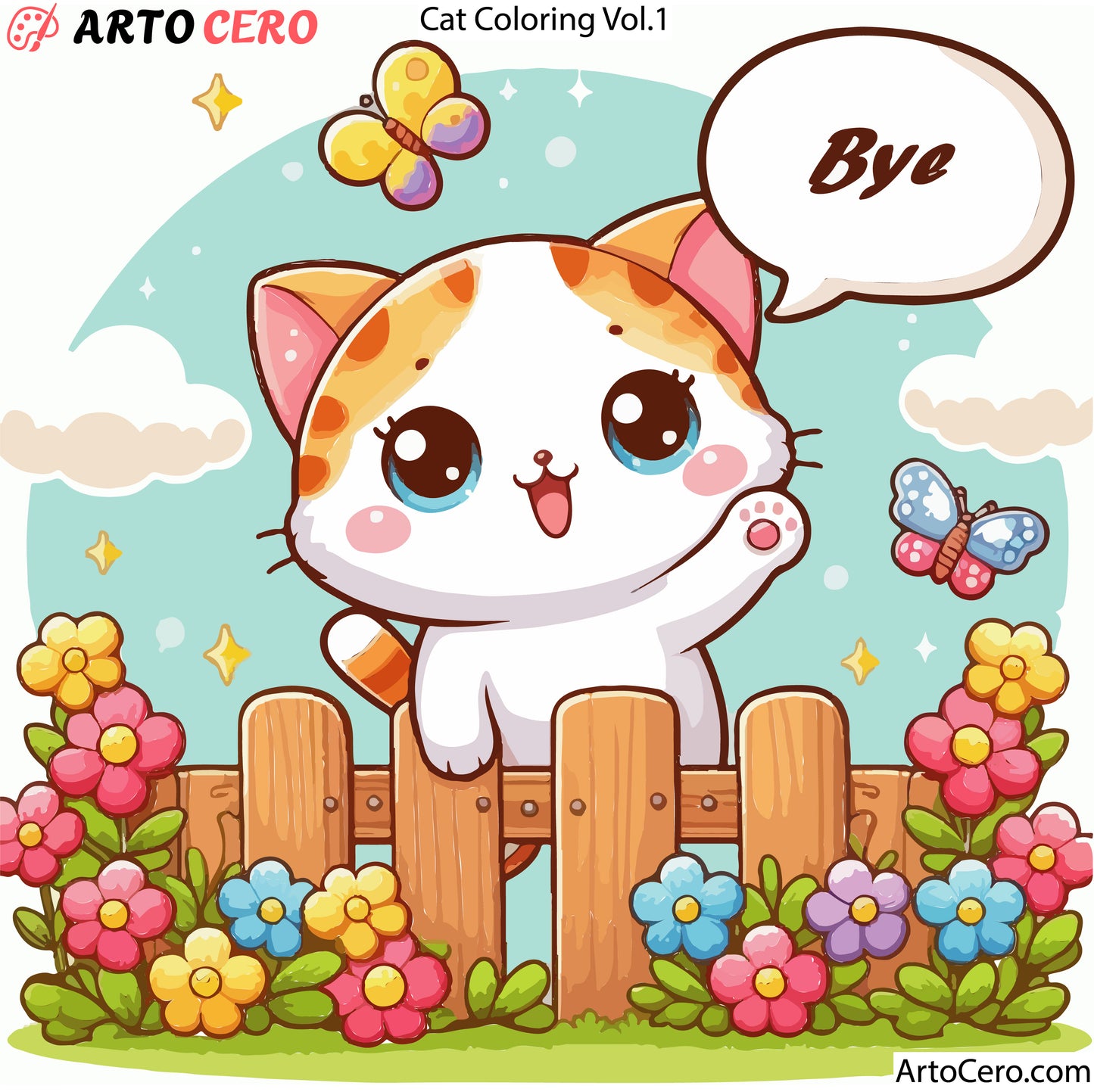 Cat Coloring Digital Book Vol.1 - ArtoCero