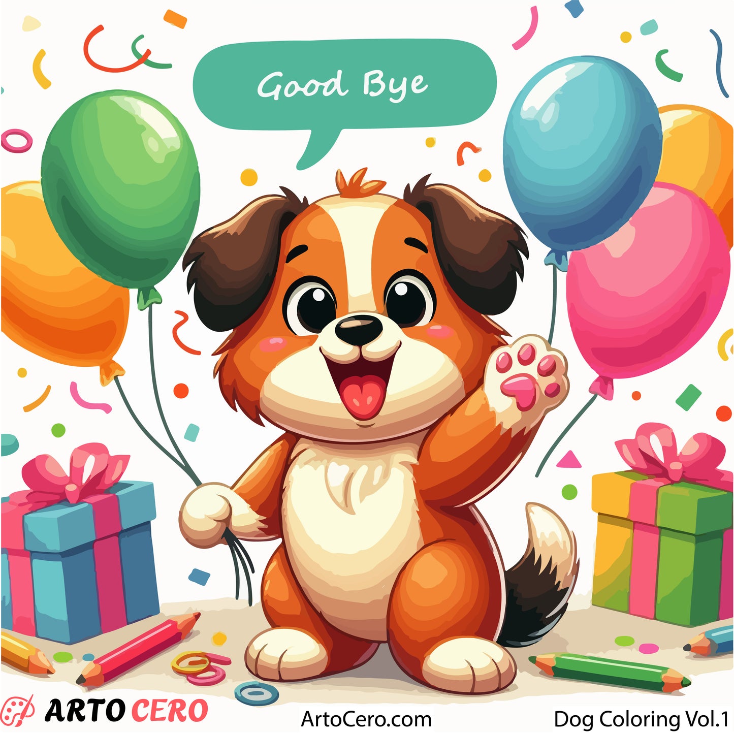 Dog Coloring Digital Book Vol.1 - ArtoCero.com